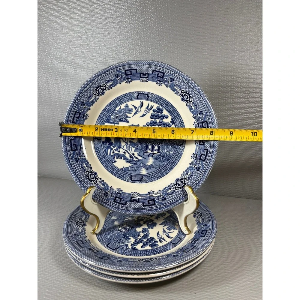Set‎ of 4 Legend British Heritage Blue Willow Earthenware Bread & Butter Plates